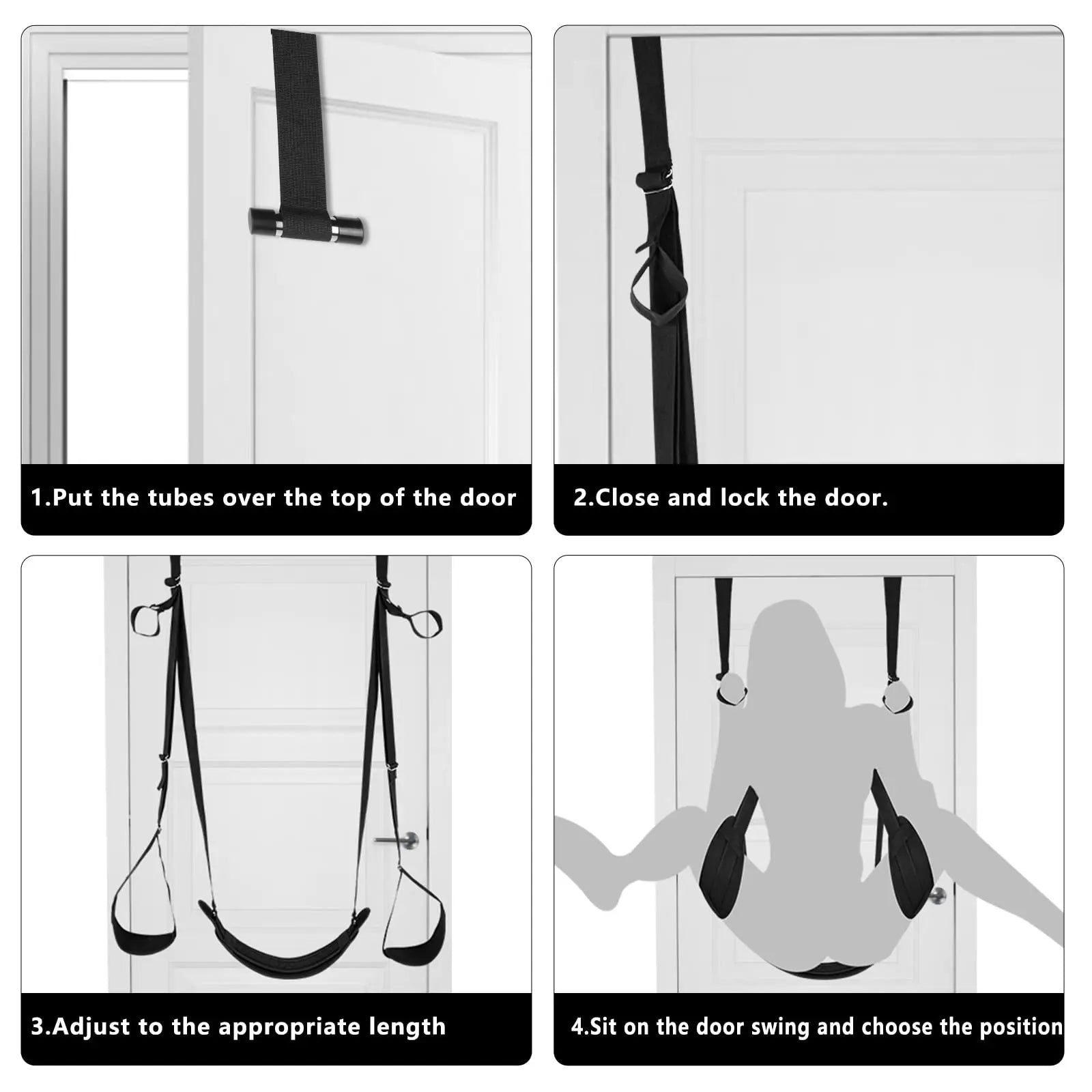 Over the Door Sex Swing Adjustable Straps with Seat Hanging Adult Cushion Door Swing M Split Leg Strap Sex Toys for Couples