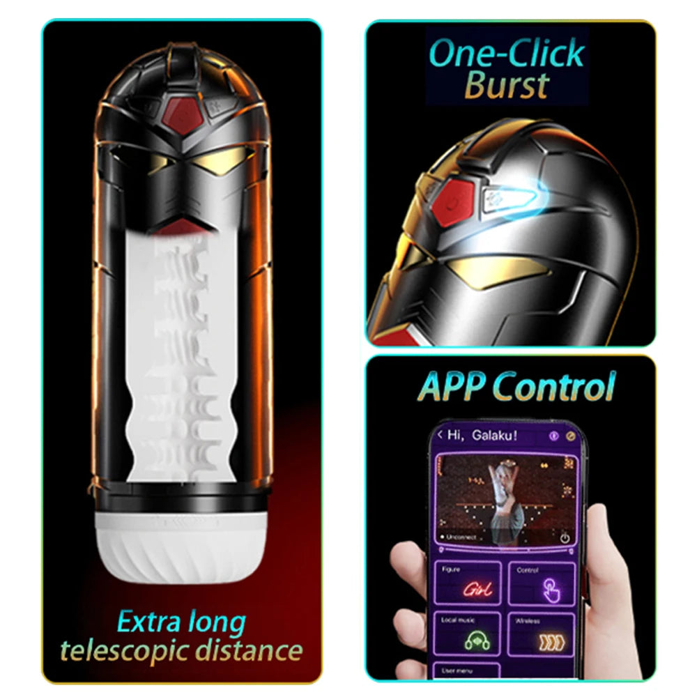 Bluetooth App Robot Automatic Male Masturbators Cup with Thrusting Vibration Modes Sex Toys for Men Sex Pleasure